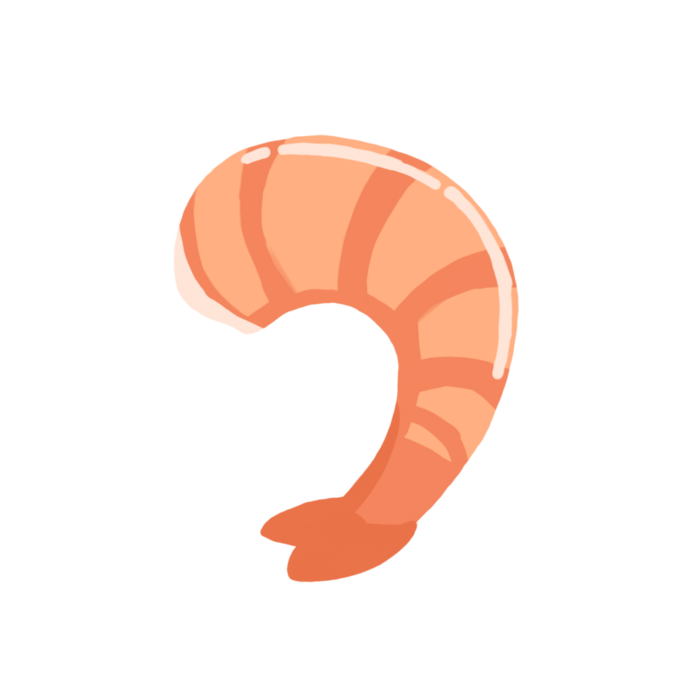 shrimp icon, cartoon style isolated on transparent background png
