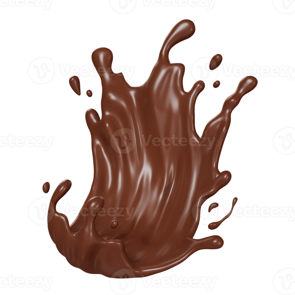 Chocolate Milk splash isolate, Cocoa pouring, 3d render illustration. png