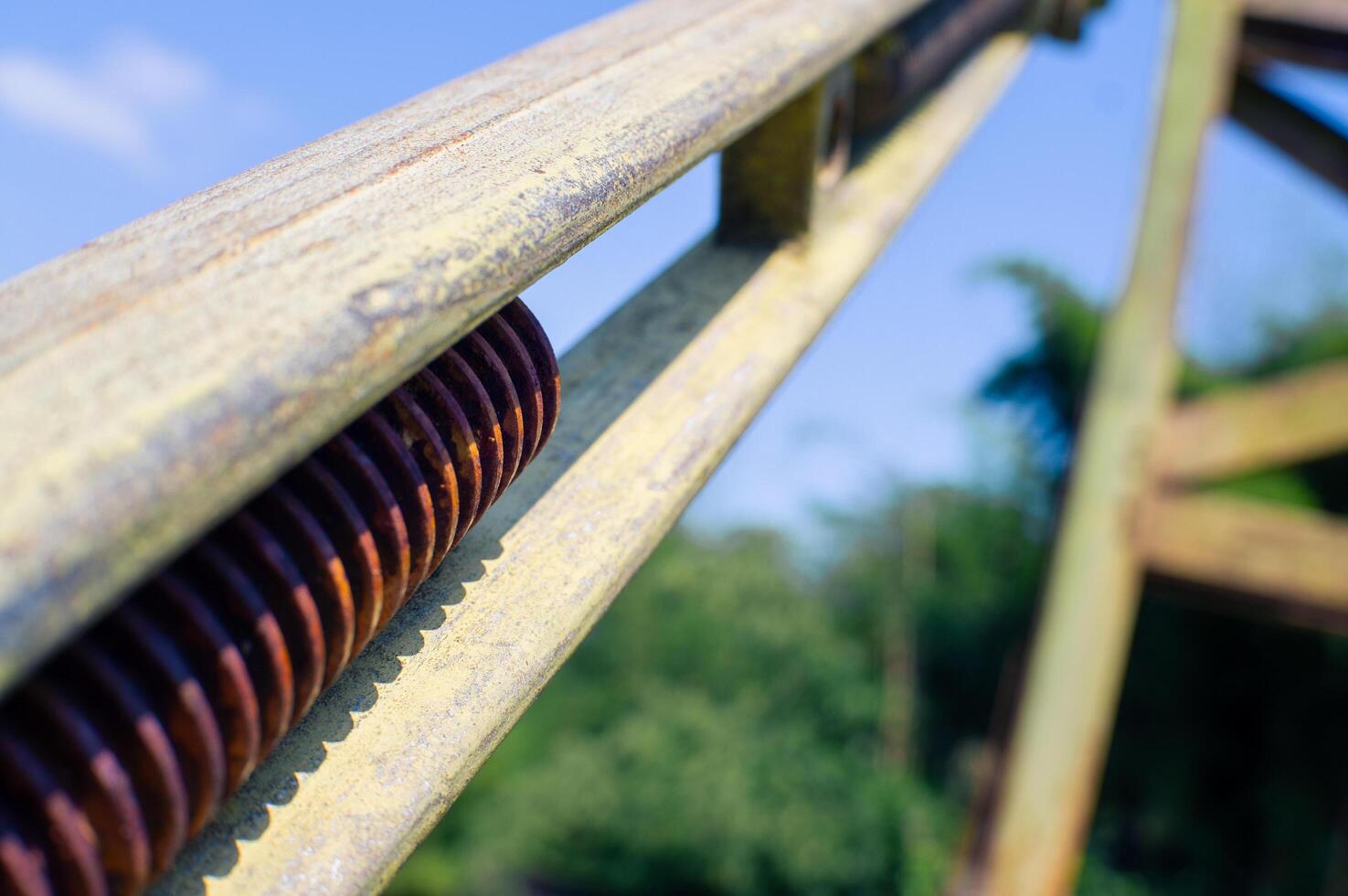 iron bolts, iron ropes, iron bridge supports photo