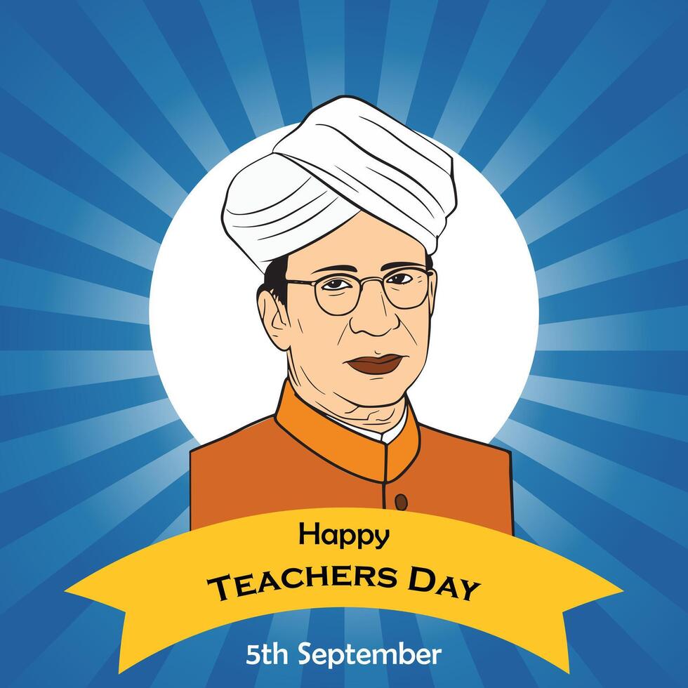 Happy teacher's day festival days post design with creative art vector