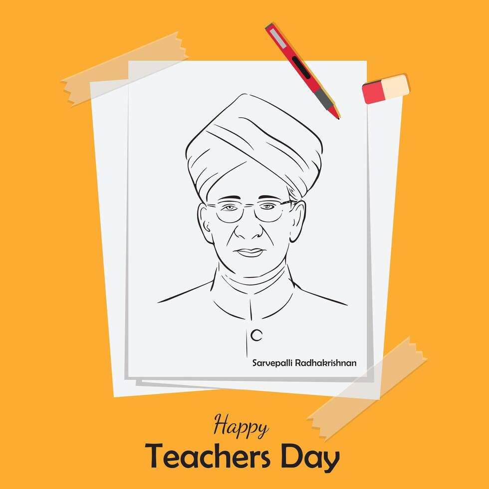 5th September Sarvepalli Radhakrishnan Jayanti for teachers day design vector