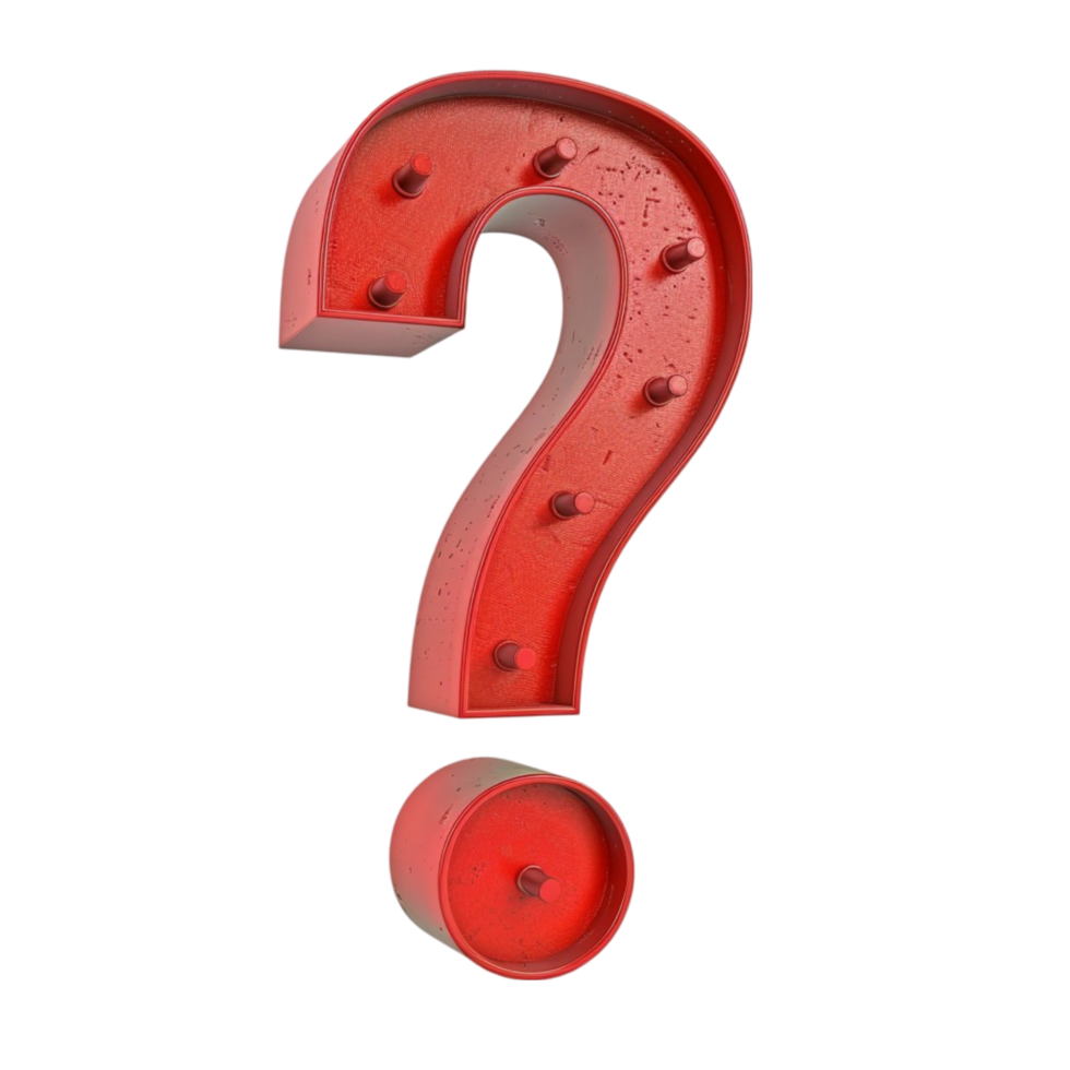 Red Question Mark On Transparent Background. png