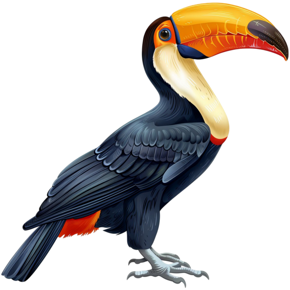 Exotic Toucan Bird Clipart on transparent background. png
