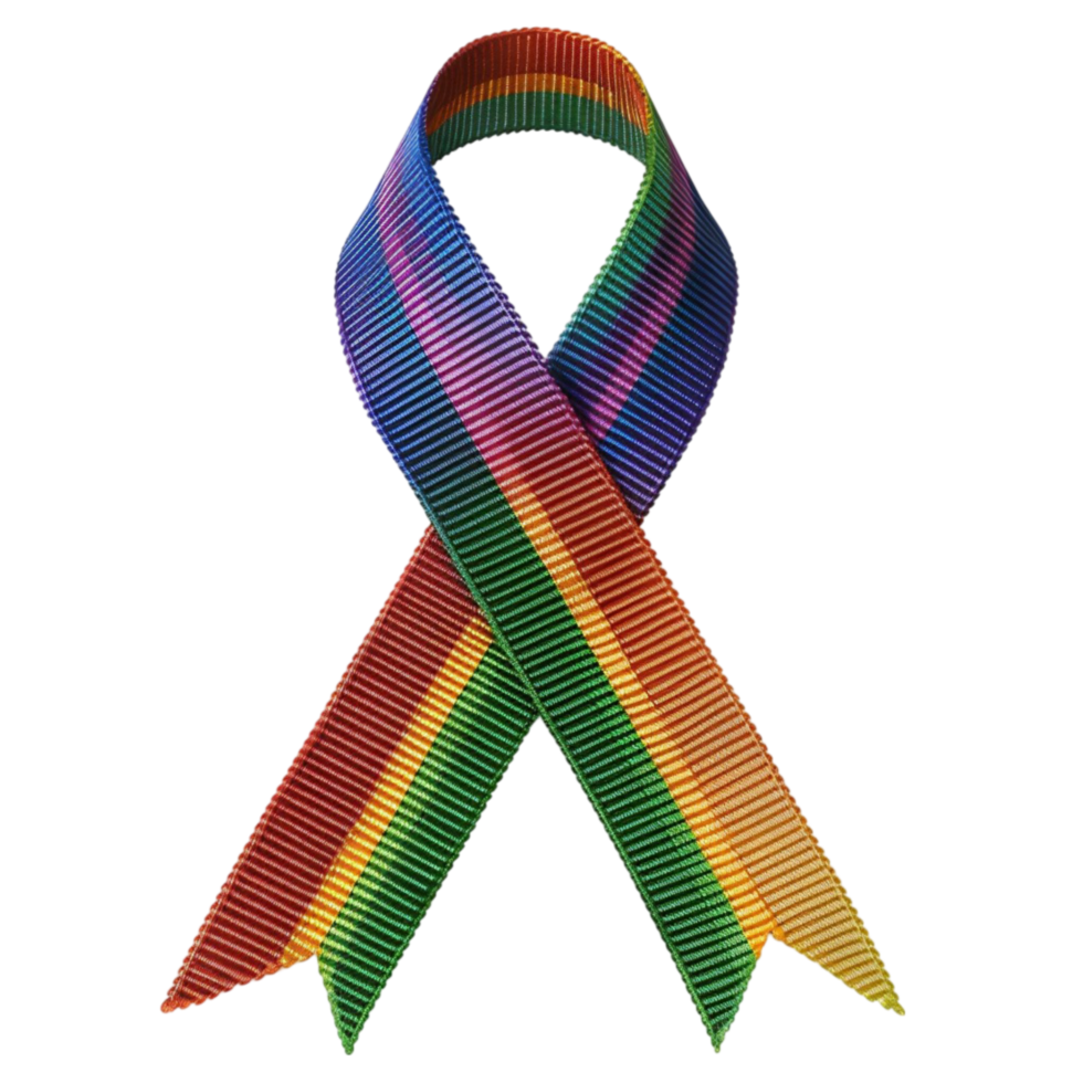 A rainbow ribbon on a transparent background. png