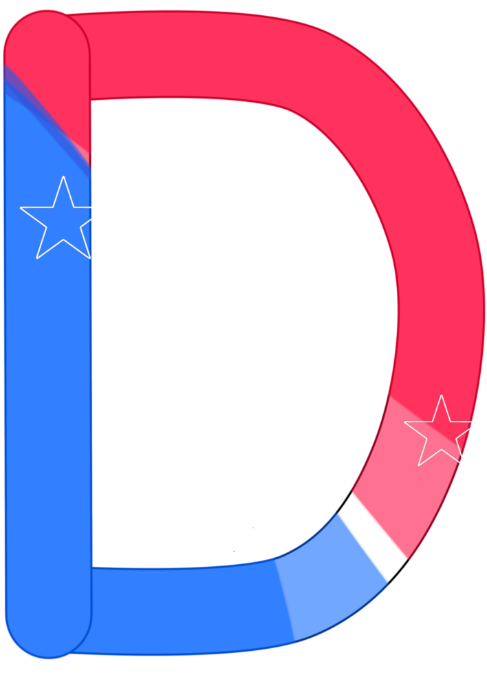 alphabet a to z in American flag color theme png