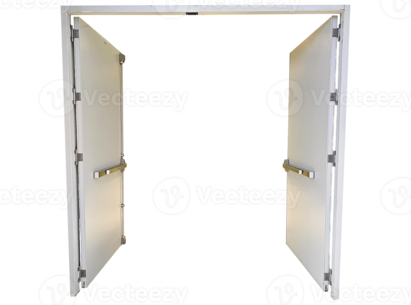 large old white door opened. on transparent background png
