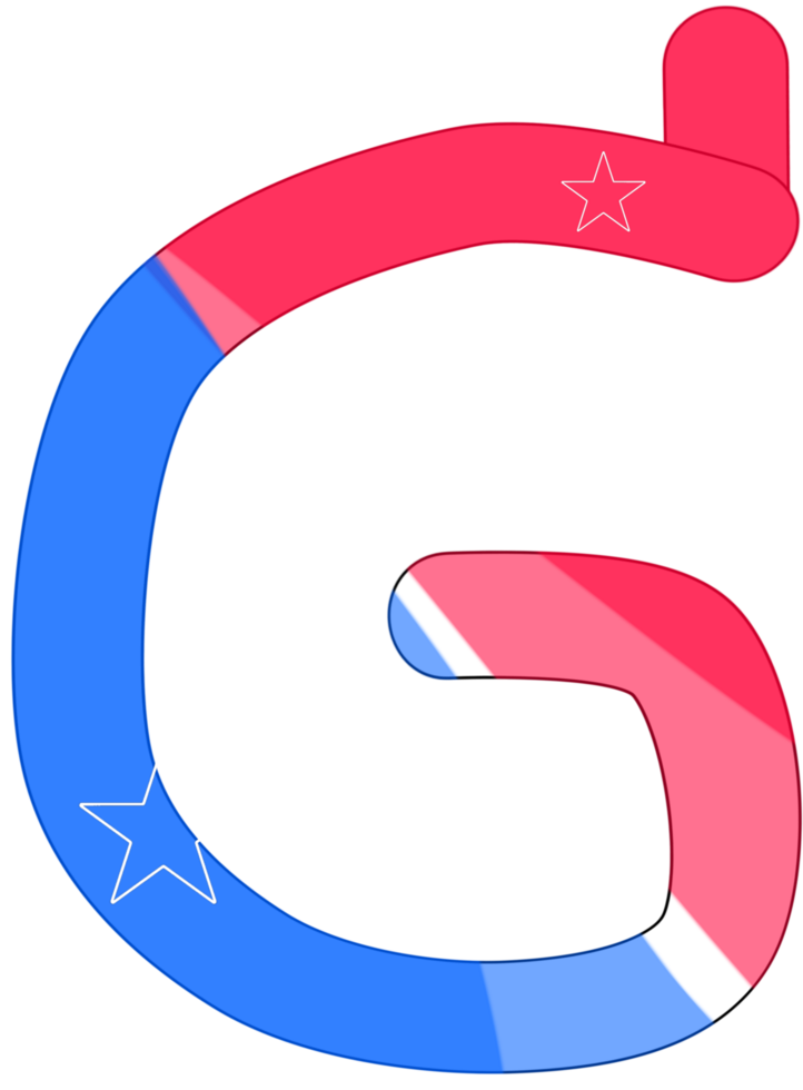 alphabet a to z in American flag color theme png