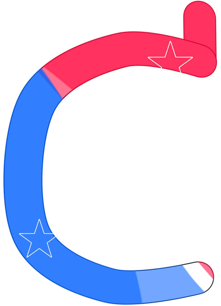 alphabet a to z in American flag color theme png