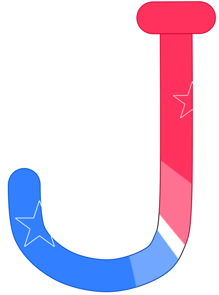 alphabet a to z in American flag color theme png
