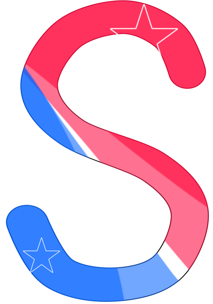 alphabet a to z in American flag color theme png