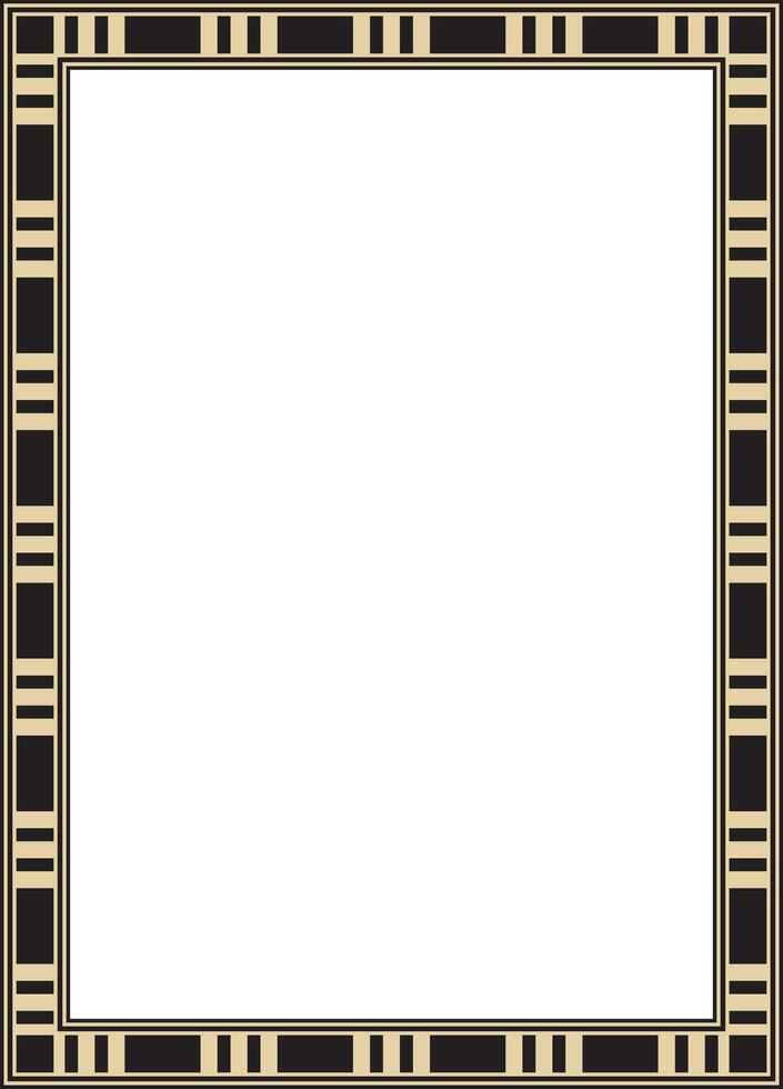 square black and gold Egyptian ornament. Endless border, ancient Egypt frame. vector