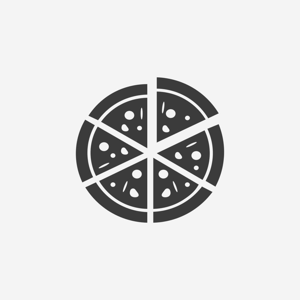 Pizza, pizza slice icon. menu, food symbol vector