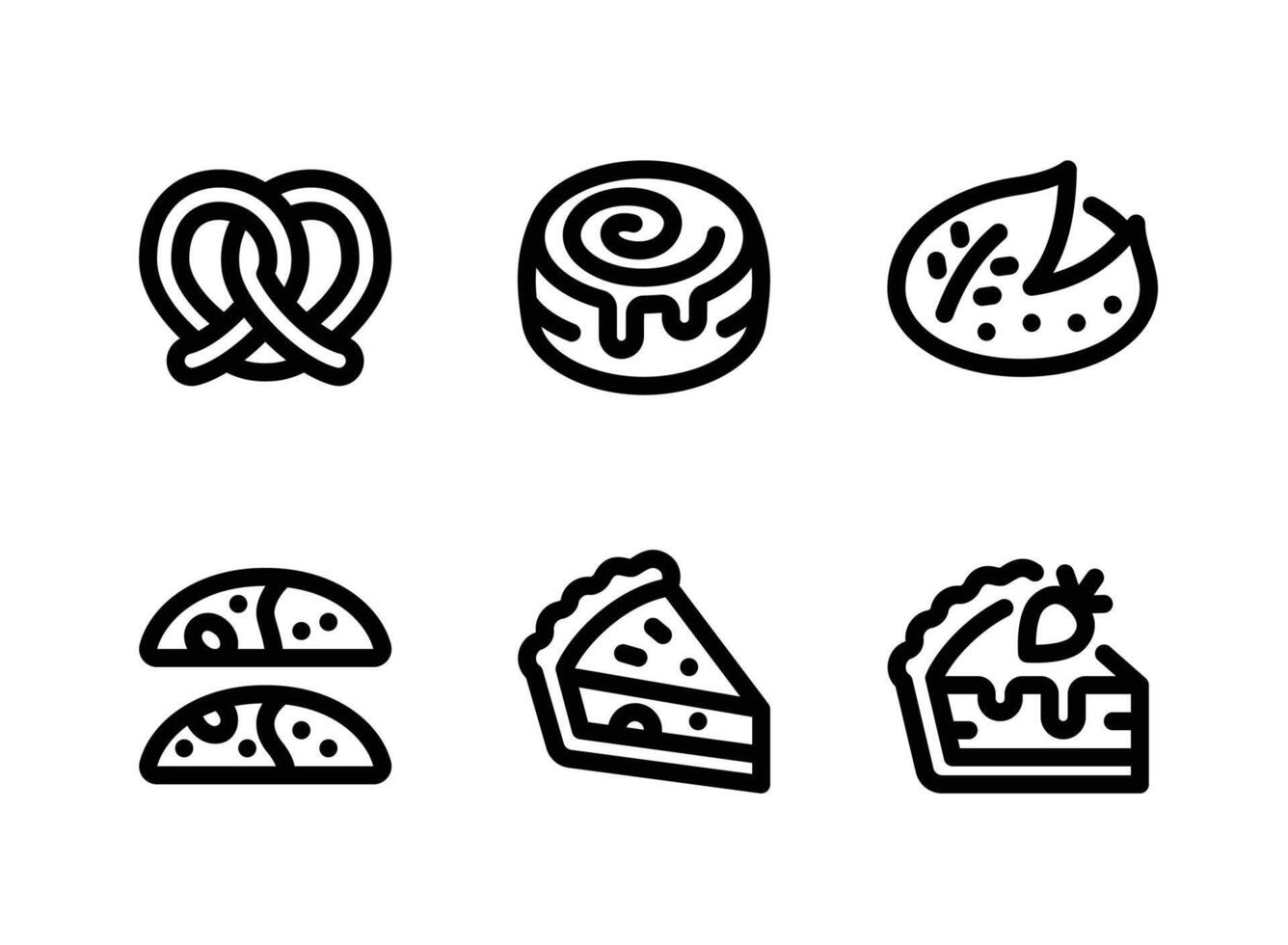 Simple Set of Bakery Line Icons vector