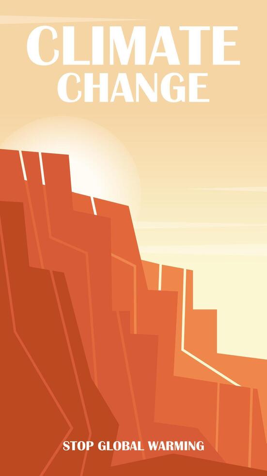 Global warming, world environment day banner. Earth Day, Combat Desertification and Drought 2d illustration vector