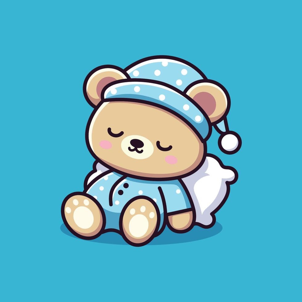 cute cartoon sleeping bear. illustration vector