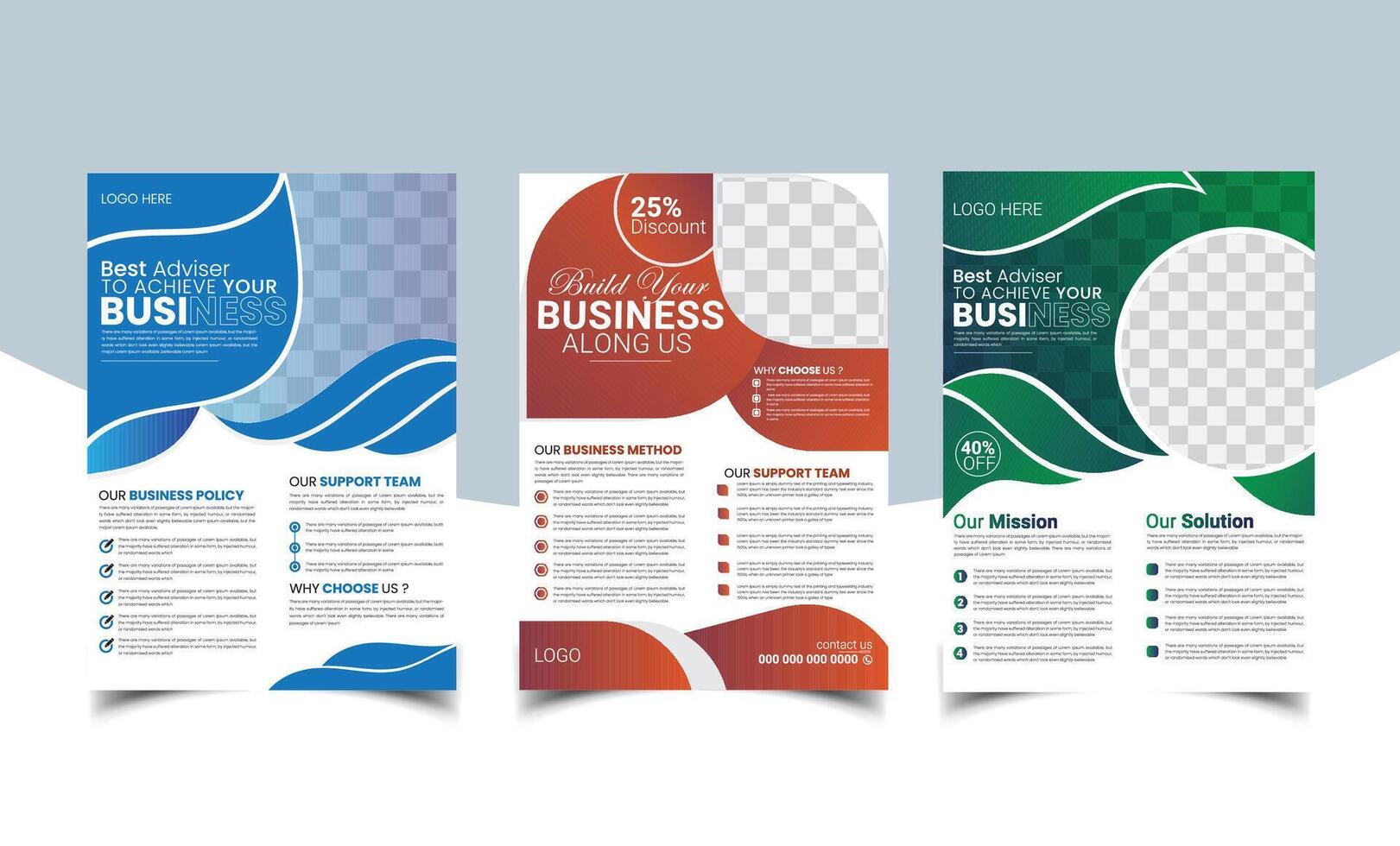 Business flyer design template. business flyer size A4 template, creative leaflet vector