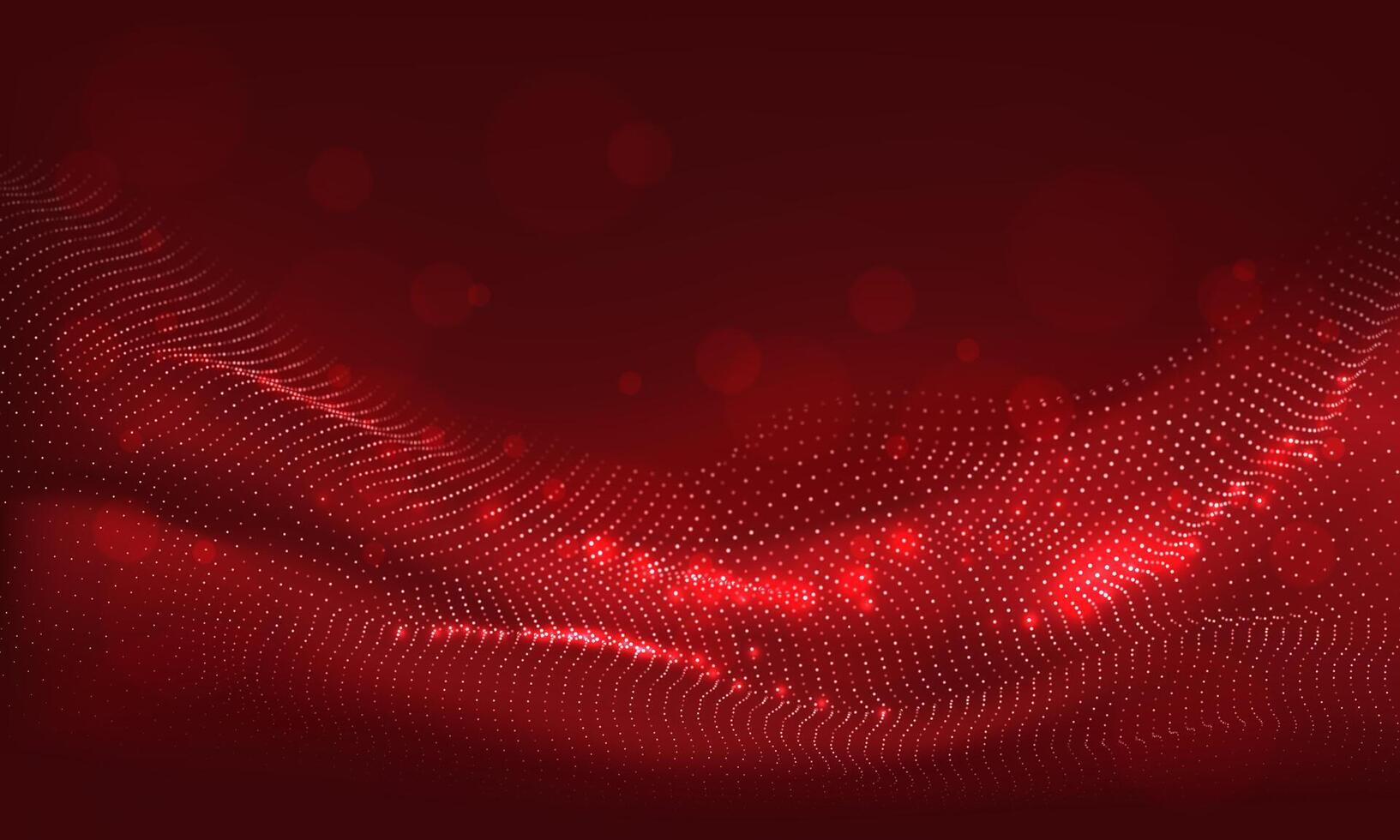Abstract red dots wave mesh motion blur technology data design modern futuristic background vector