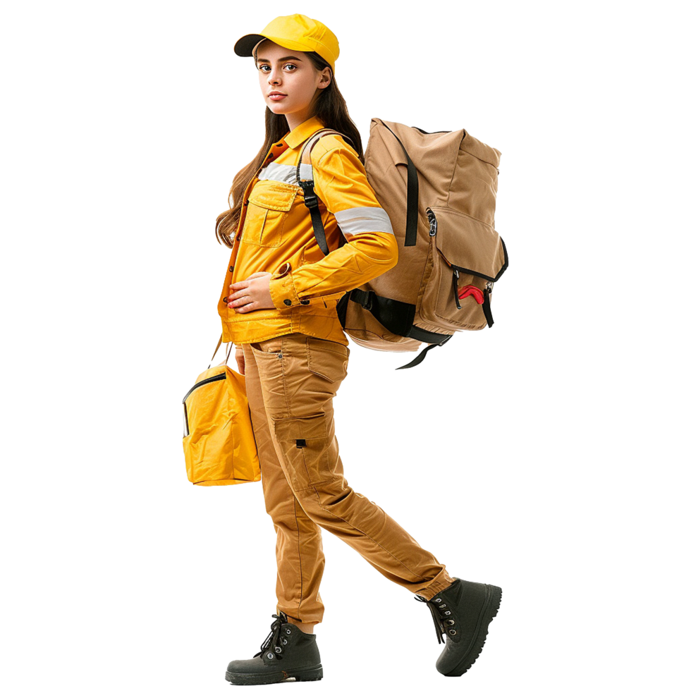 Delivery Woman Isolated on Transparent Background png