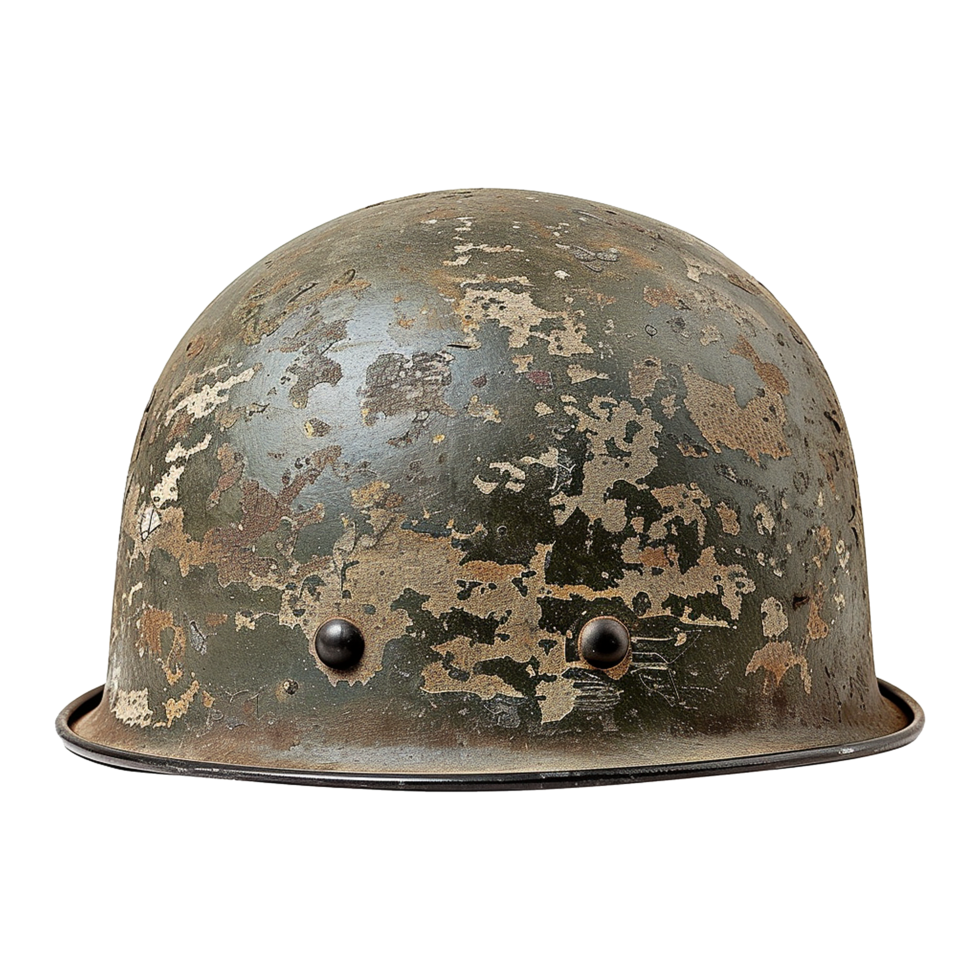 Vintage military helmet on transparent background png