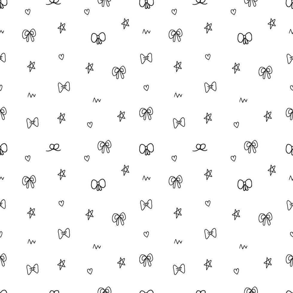 ribbon doodle hand drawn with line seamless pattern background for wrapping and wallpaper vector
