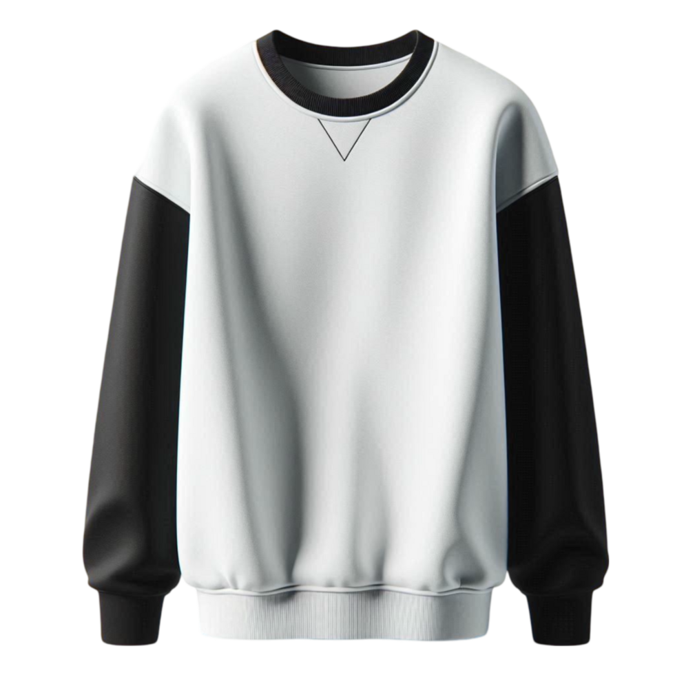 AI-Generated sweater with black and white color block on transparent background png