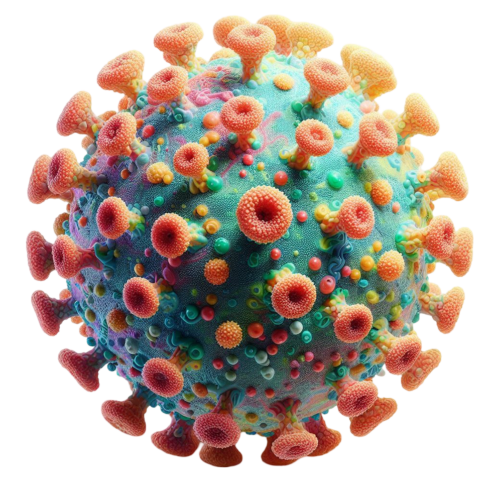 ai-generato coronavirus virus, 3d illustrazione, trasparente sfondo png