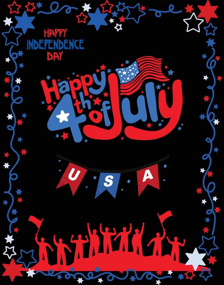Happy fourth of july independence day vector