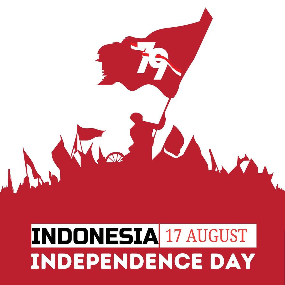 Indonesia happy independence day banner, greeting card, and background vector