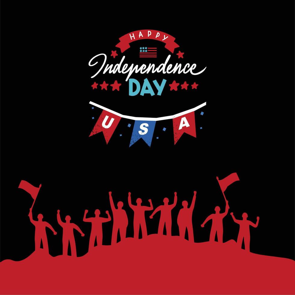 Happy fourth of july independence day vector