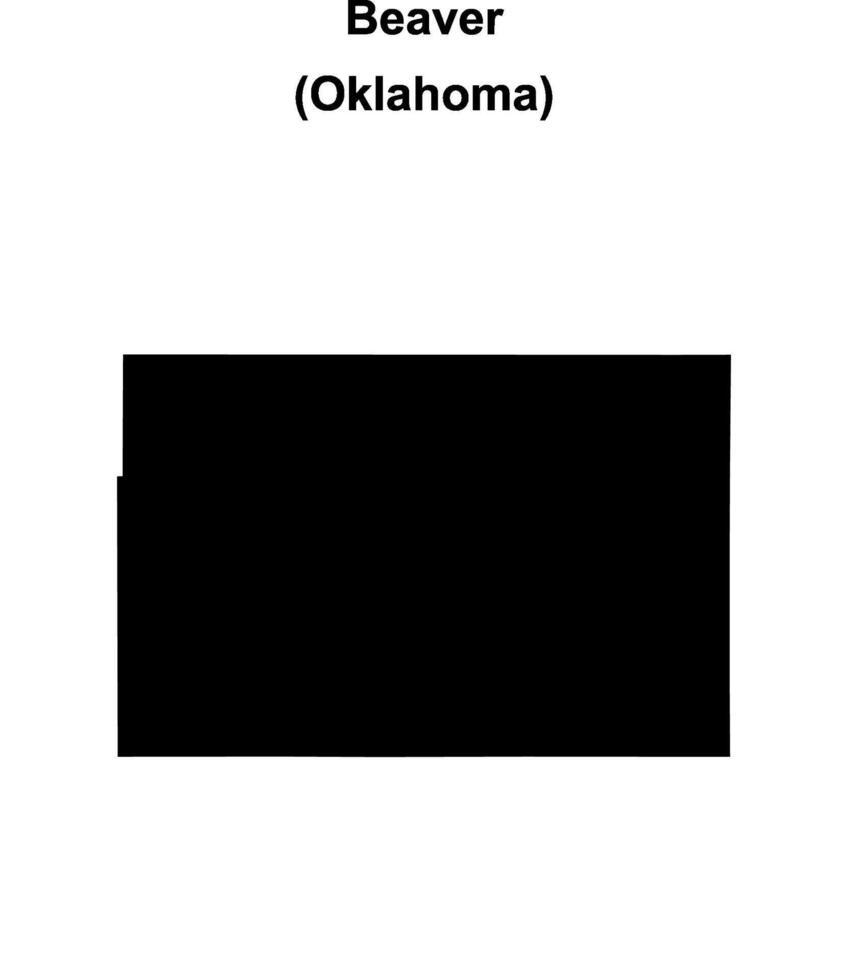 Beaver County, Oklahoma blank outline map vector