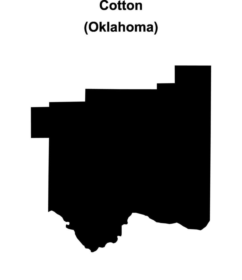 Cotton County, Oklahoma blank outline map vector
