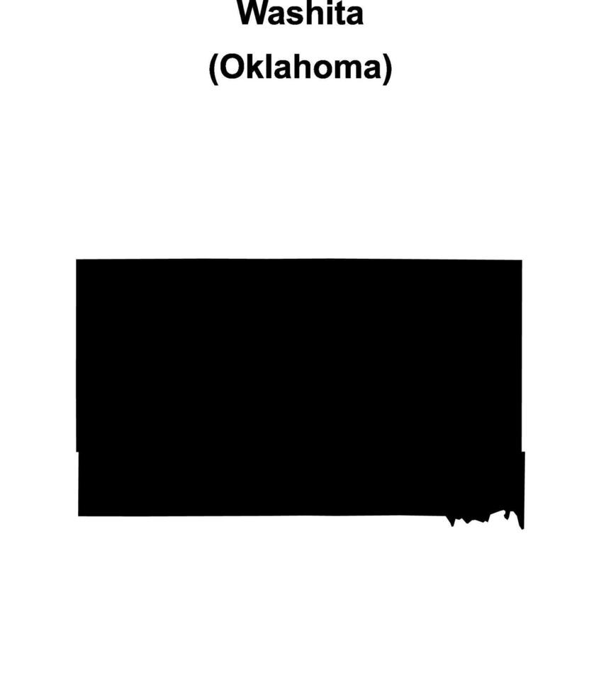Washita County, Oklahoma blank outline map vector