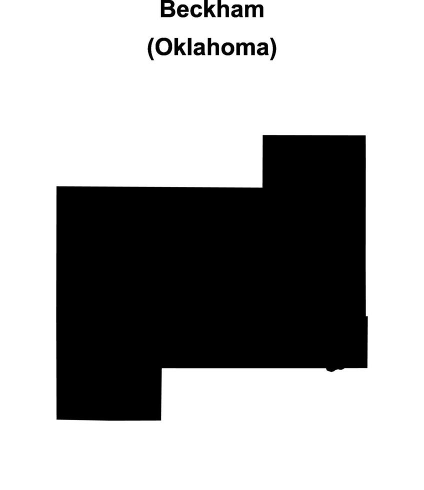 Beckham County, Oklahoma blank outline map vector