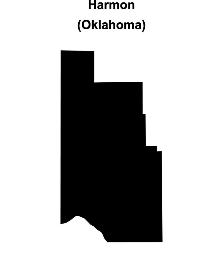 Harmon County, Oklahoma blank outline map vector