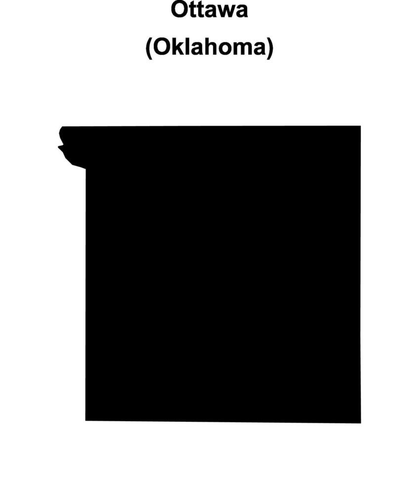 Ottawa County, Oklahoma blank outline map vector