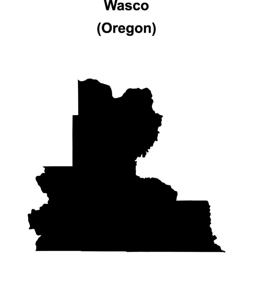 Wasco County, Oregon blank outline map vector