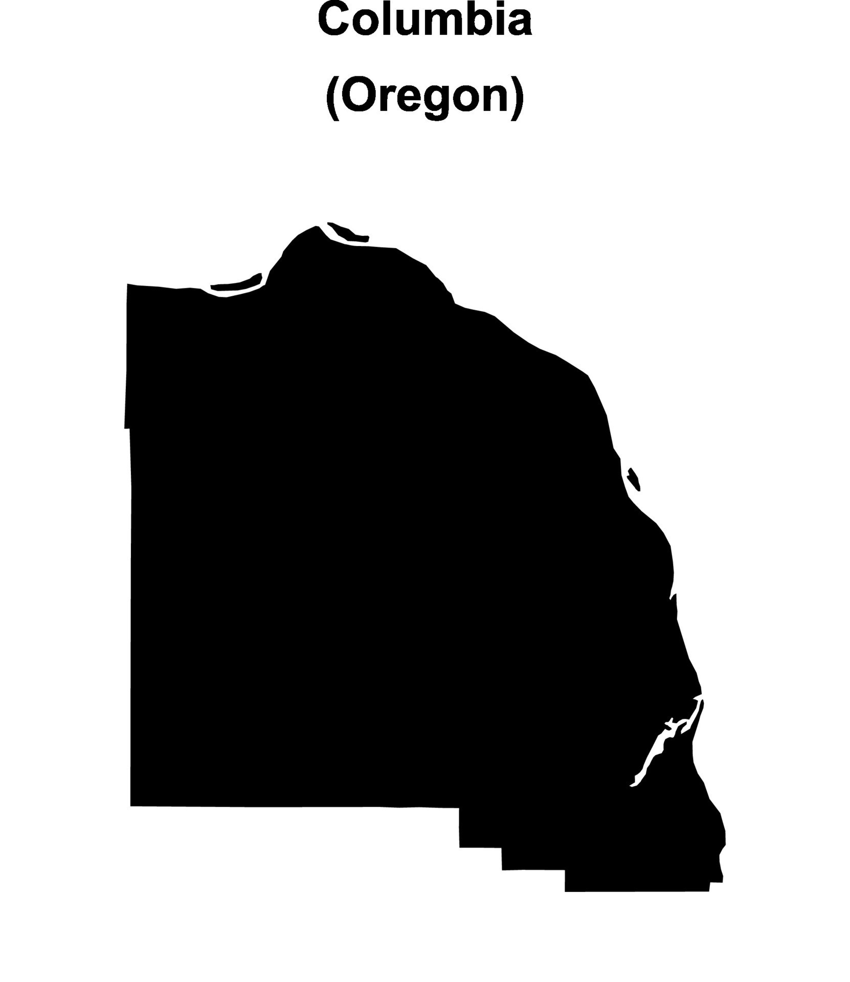 Columbia County, Oregon blank outline map 46855119 Vector Art at Vecteezy