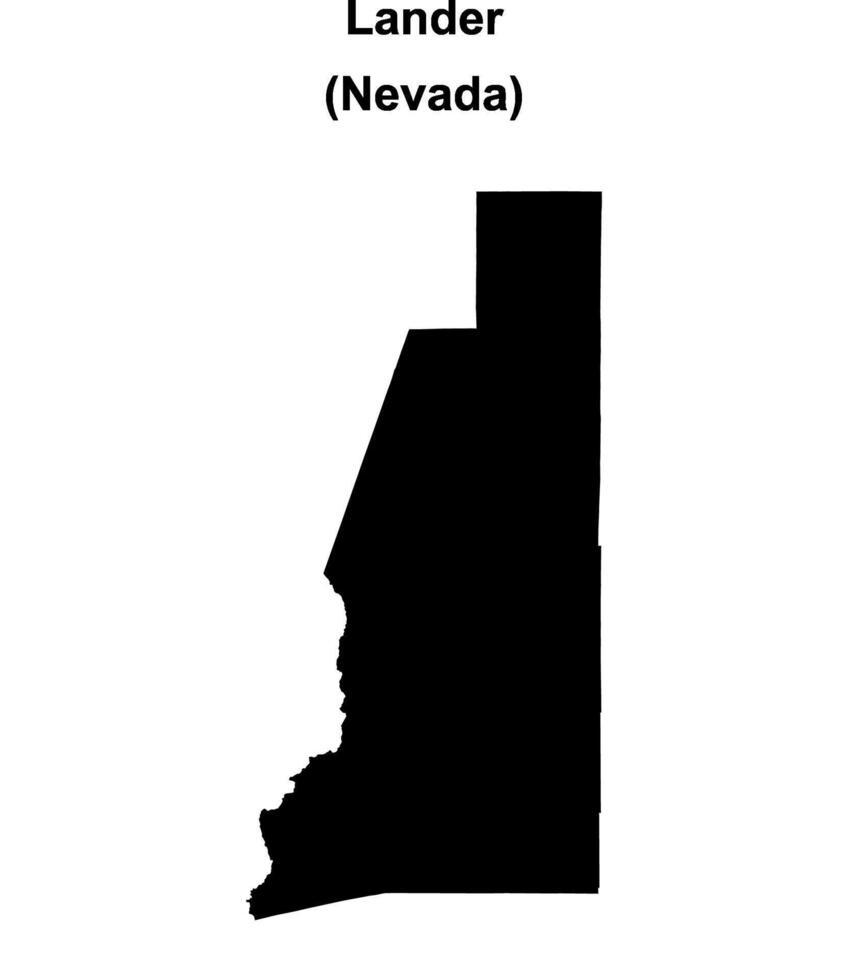 Lander County, Nevada blank outline map vector