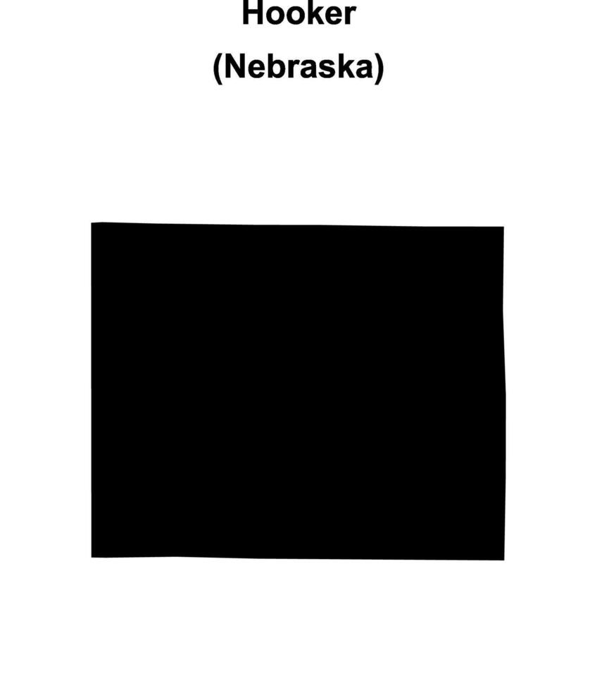 Hooker County, Nebraska blank outline map vector