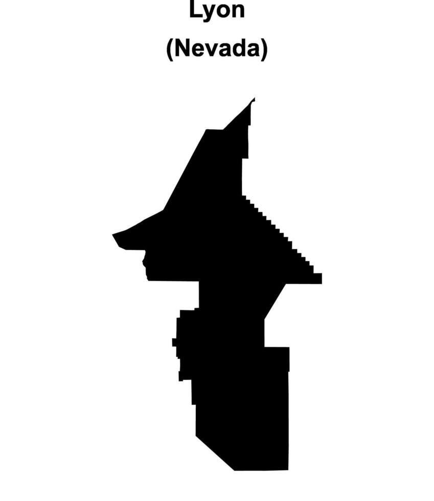 Lyon County, Nevada blank outline map vector