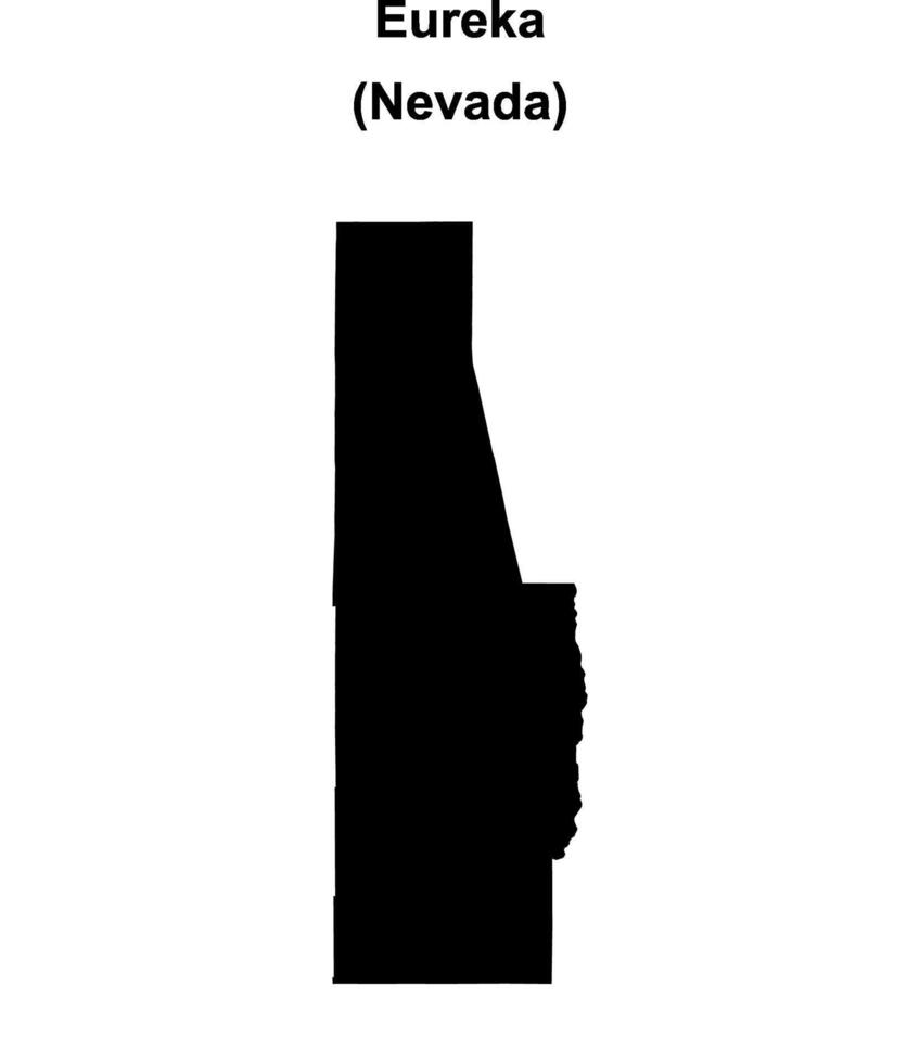Eureka County, Nevada blank outline map vector