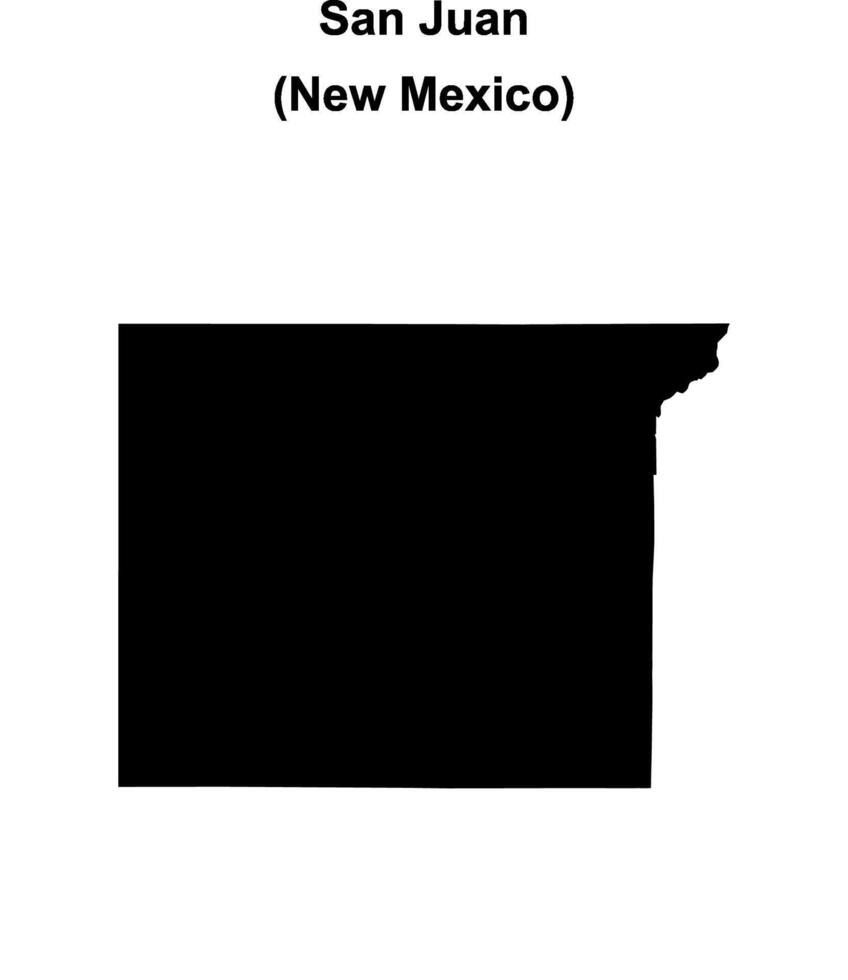 San Juan County, New Mexico blank outline map vector