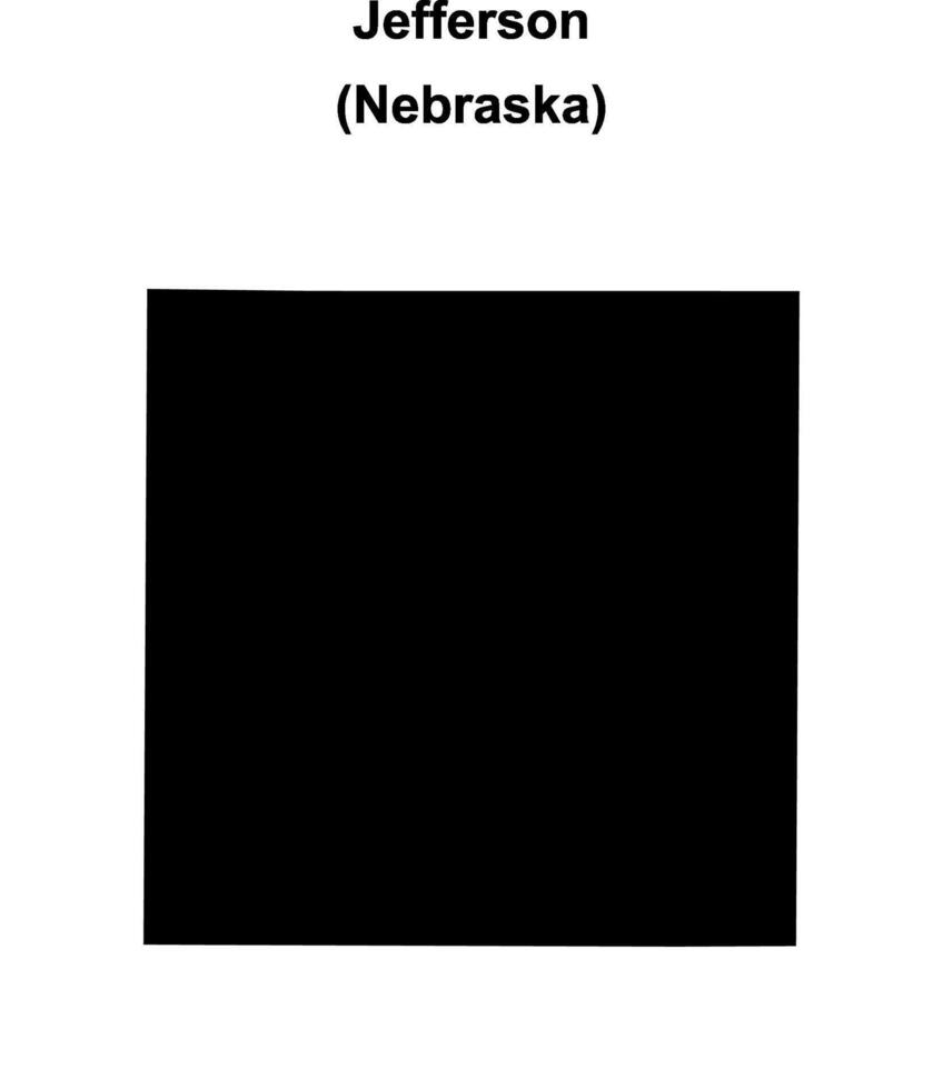 Jefferson County, Nebraska blank outline map vector