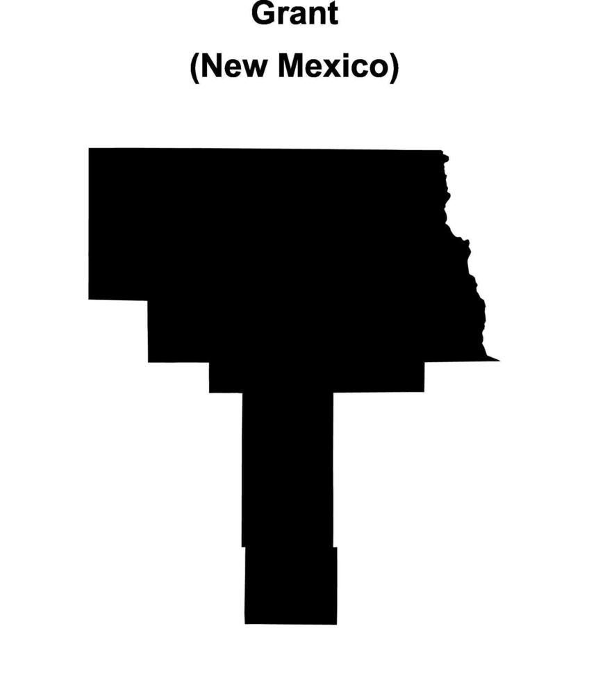 Grant County, New Mexico blank outline map vector