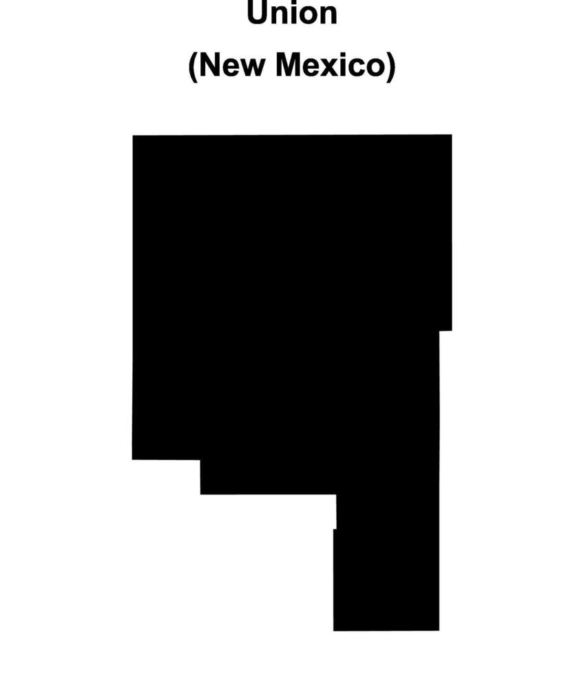 Union County, New Mexico blank outline map vector