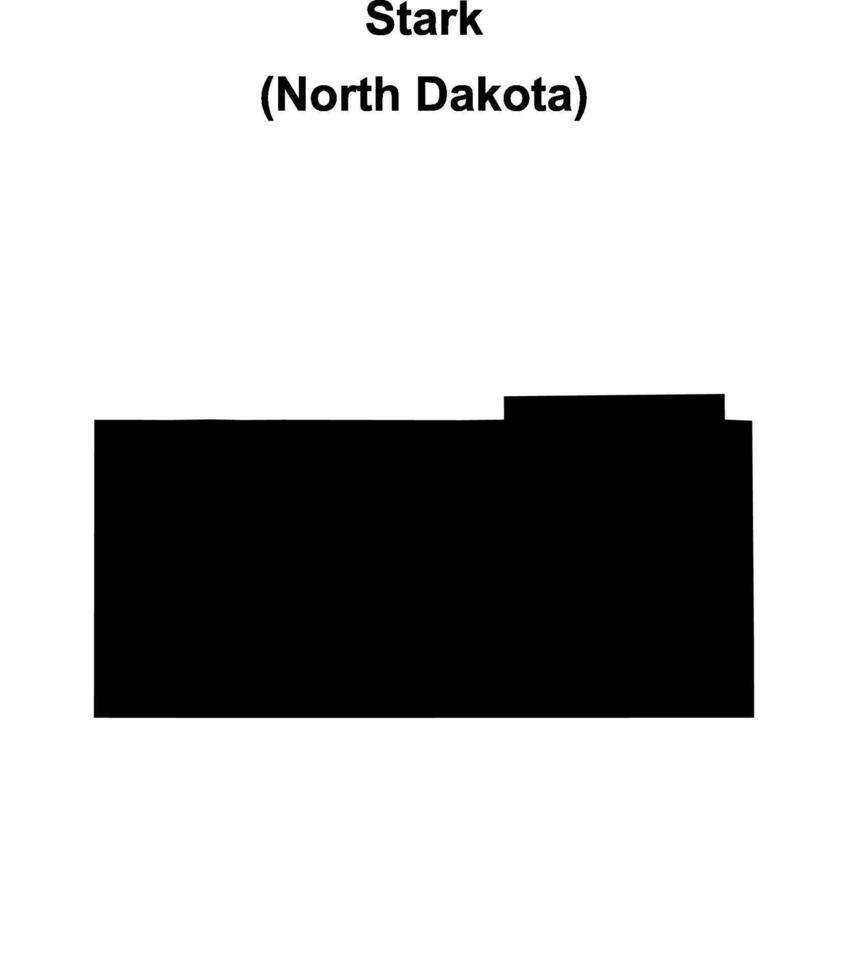 Stark County, North Dakota blank outline map vector