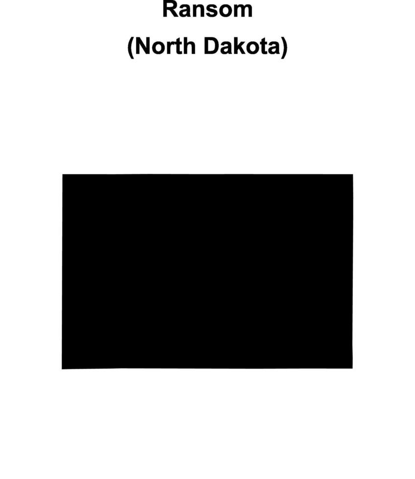 Ransom County, North Dakota blank outline map vector