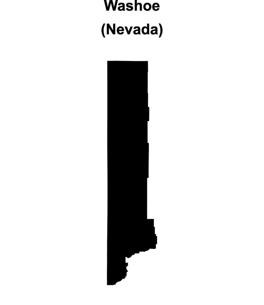 Washoe County, Nevada blank outline map vector