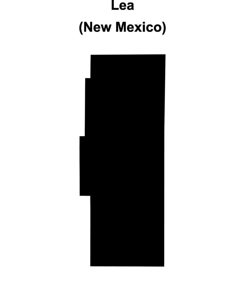 Lea County, New Mexico blank outline map vector