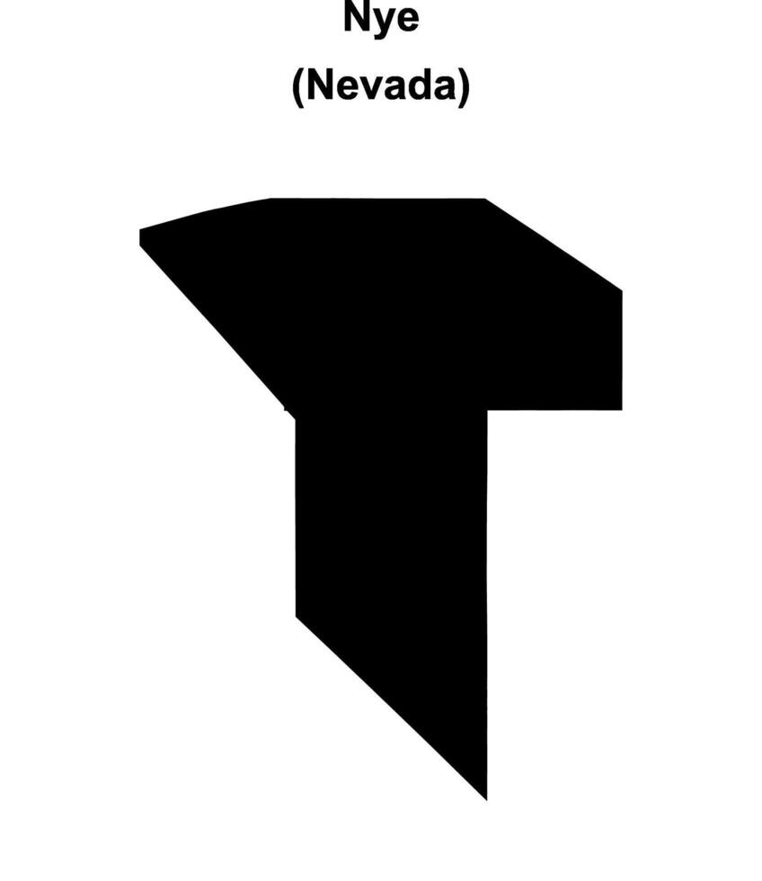 Nye County, Nevada blank outline map vector